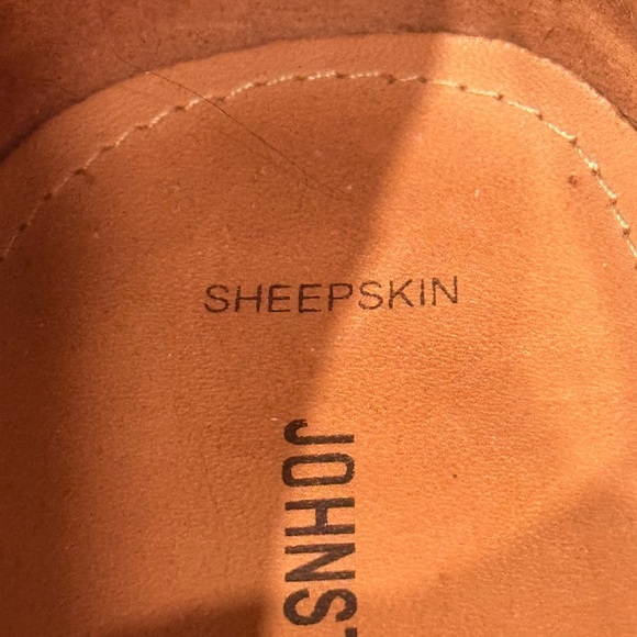 Johnston & Murphy Size 9M TwoTone Blue Cream Sheepskin Shoes Made in Brazil - Picture 9 of 10